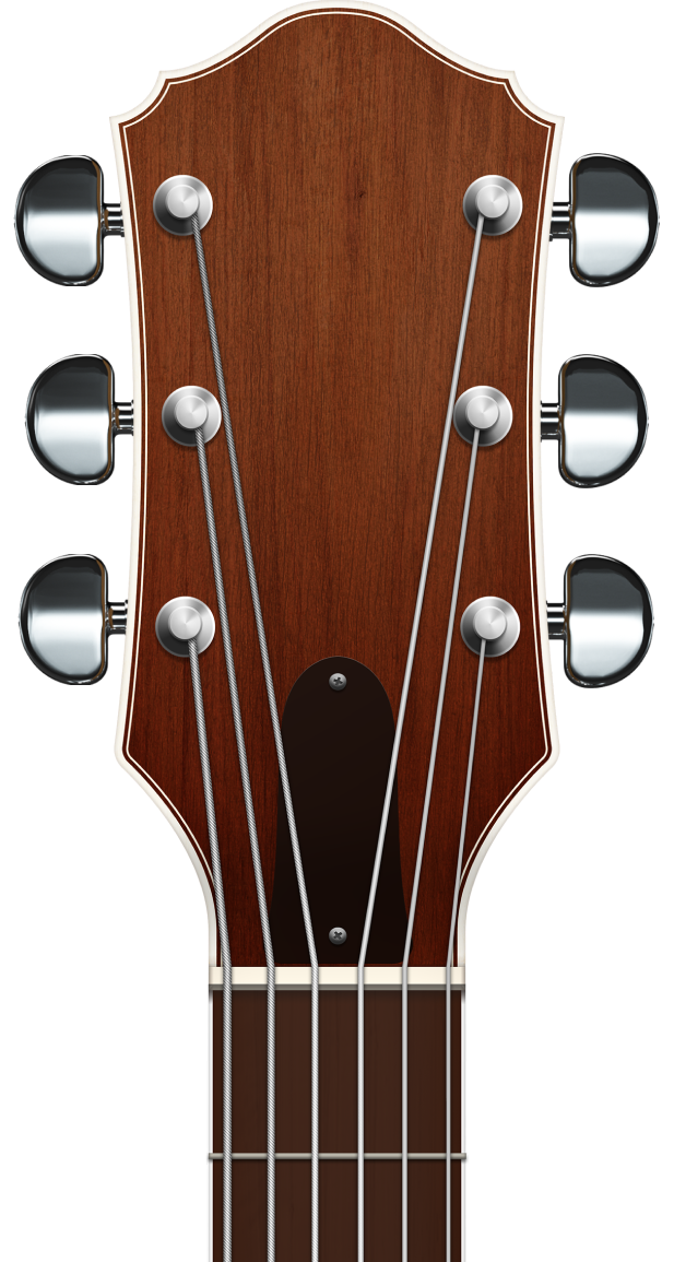 Cabeçote de guitar com cravelhas